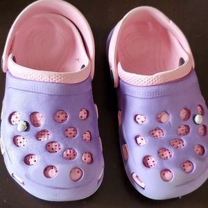 Firm croc style childrens 24/25 pink and purple